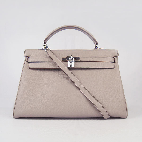 High Quality Hermes Kelly 35cm Togo Leather Bag Grey 6308 - Click Image to Close